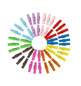35*7mm Colorful Mini Wooden Clothespin Clothes Wood Peg Photo Clip Clothespin for Photos Pictures Paper Crafts