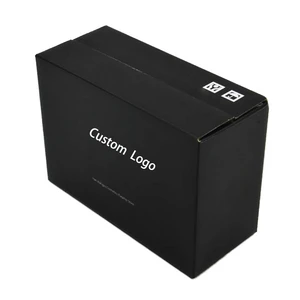 Customizable Recycled Folding Tear Strip Self Sealing Black Corrugated Cardboard Printing Shipping Carton Box