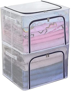 Collapsible Under-Bed Shoe Storage Box Transparent PVC, Dustproof, Moisture-Resistant, Tool-Free Assembly