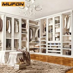 Luxury Couple Wardrobe Custom Bedroom Furniture Walk In Closet Solid Wood Double Wardrobes Storage Accessories Designs