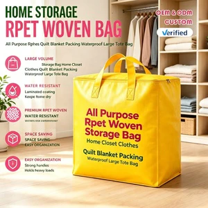 All Purpose Rpet Woven Storage Bag Home Closet Clothes Quilt Blanket Packing Waterproof Large Tote Bag