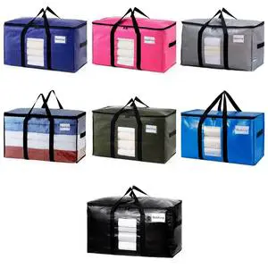 Reinforced Large PE Moving Bag Woven Heavy Duty Totes Waterproof Storage Bags For Comforter Blankets And Clothes Tote Packing