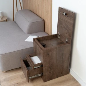 ODM Service Modern Bedside Table Hidden Nightstand With Safe Lock 4 Secret Compartments Storage