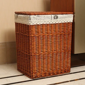 Hot Sale Rattan Woven Storage Baskets Straw Wicker Basket for Wardrobe Classic Dirty Clothes Customize Size