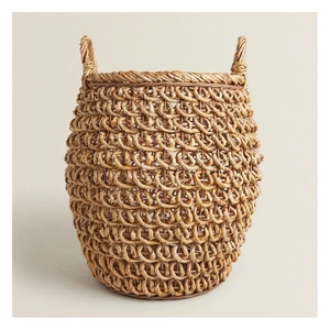 Handmade Natural Rattan Jute Yarn Woven Modern Storage Basket Set Large Decorative Eco Friendly Flexible Design Organizer Living