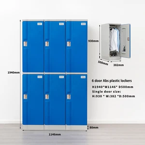 Factory Direct Sale Hotel Gym Storage Cabinet ABS Plastic Lockers Waterproof Plastic Locker