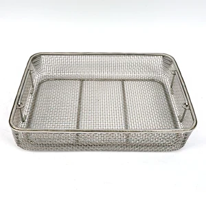 Customized 304 316 Stainless Steel Wire Mesh Basket / Sterilization Mesh Baskets/storage Basket
