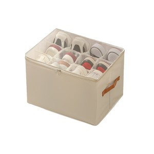 Multifunctional Cabinet Organizer for Clothing Shoe Storage Boxes with Cover 12 Grid Folding Fabric Shoe Storage Box for Home