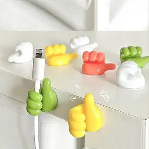 Factory Wholesale Three-Finger Thumb Wire Hooks, Creative Traceless Waterproof Storage Hooks, Novelty Fixed Wall Hooks