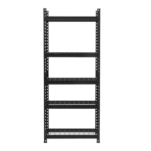 5-Tier Garage Storage Unit Steel Mesh Shelf Space Saving Floor Stand Metal Shelving 1100Lbs Load Capacity Powder Coated