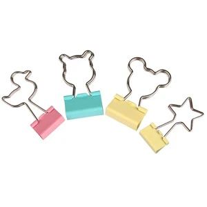 Custom Shaped Handle Metal Binder Clips Manufacturer's Fold Back Design