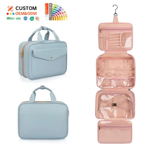 Premium Quality Luxury Leather Hanging Make up Cosmetic Bag