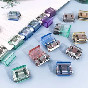 High Quality Morandi Color Letter Paper Clip Multi-function Plastic Test Paper File Folder Transparent Corner Clip Students Use