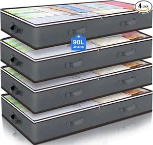 90 L Containers Closet Organizers Storage Bins Collapsible Under Bed Storage Bags for Blankets