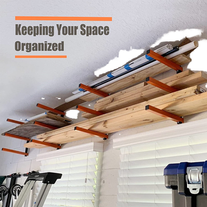 3-Level Iron Lumber Storage Rack Heavy Duty Folding Wall Mount Garage Rack