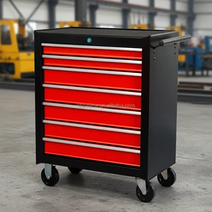 CE 7 Drawers Cold Rolled Steel Damping Slide Cabinet Cart Tool Trolley with Tool Sets OEM Large Capacity Tool Storage Cabinet