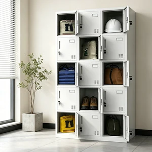 15 Doors Locker for Gym Changing Room Metal Lockers Storage Cabinet Lockers Steel Locker Lockers for Staff Dorm