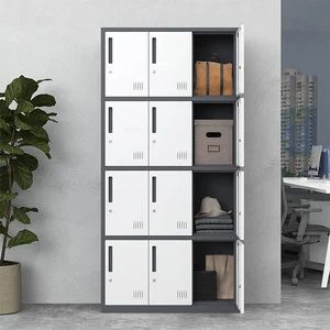 Modular Heavy-duty 12-Door Steel Locker for School Gyms with Waterproof Eco-Friendly Powder Coating and Key Lock Cabinet