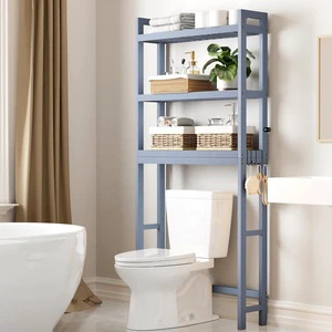 Bamboo Toilet Rack Storage Organizers Storage Containers Bathroom Accessories Display Rack Bathroom Furniture Grey