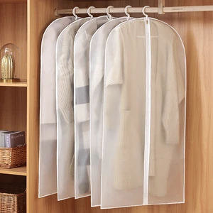Transparent PEVA Hanging Clothes Dust Cover Translucent Garment Bag Suit Cover Dustproof