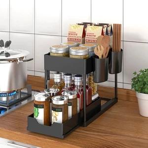 Kitchen Under Sink Organizer Drawer Spice Rack Cabinet Shelf Multipurpose Household Bathroom Organizer Accessories