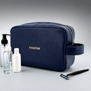 Waterproof High Quality Toilet Pouch Wash Bag Travel Mens Leather Custom Toiletry Bag Toiletries PU Cosmetic Bag