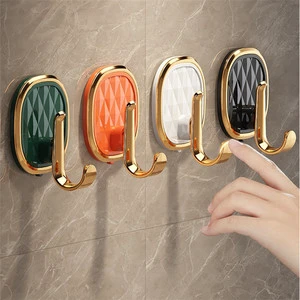 New Heavy Duty Plastic Hooks Wall Key Hook Holders Creative Household Non Punching Sticky Backpack Coat Hook