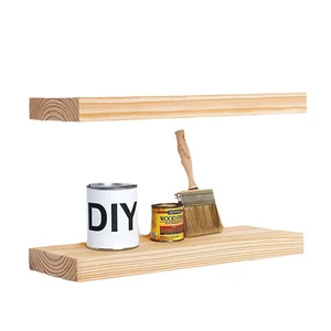 Wall Wood Display Shelves Wall Mounted Wood Rack for Decoration