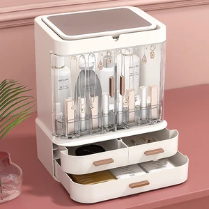 High Quality Desktop Storage Box Multifunctional Makeup Holder with Mirror for Jewelries & Cosmetics Storage