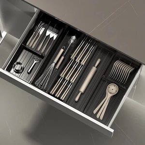 Kitchen Drawer Storage Partition Built-in Cabinet Metal Fork Storage Rack Chopsticks And Knives Storage Box