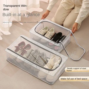 Modern Foldable and Portable Shoes Storage Box Dust-proof Moisture-proof Dormitory Sundries Storage with Injection Technics