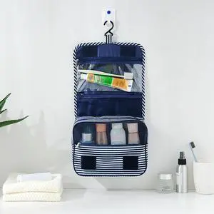 Gelory Large-Capacity Portable Hanging Cosmetic Bag Folding Storage Bag Travel Toilet Bag