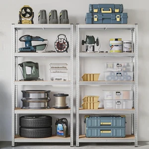 Heavy-Duty Metal Garage Storage Shelving Unit 5-Tier Shelves Selective Pallet Support Powder Coated Finish for Home Shed