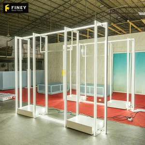 Modern Clothing Store Display Cabinet With Light Display Rack Clothes Showcase