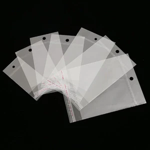 100pcs Transparent PE Plastic Bags with Hang Hole for Food and Bathroom Storage Jewelry Package