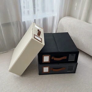 Clothing Closet Organizer Wardrobe Clear Window Foldable Quilt Storage Bag Hardcase Storage Box