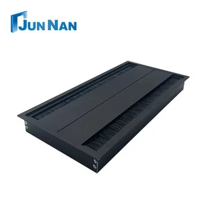 Aluminum Alloy Square Hole Cover Table Soft Closing Brush Cable Grommet Cable Management Cover Wire Organizer