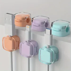 Adjustable Magnetic Cable Clamp Winder Smooth Under Desk Wire Management Foldable and Flexible Plastic Cable Keeper Organizer