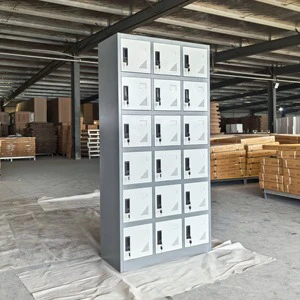 18 Doors Steel Locker Ventilated Metal Shoe Storage Cabinet School Dormitory Gym Small Items Cabinet