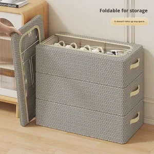 Modern Household Shoe Storage Box No-Installation Lock Pattern Foldable Bin Thickened Steel Frame Under-Bed Shoe Organizer
