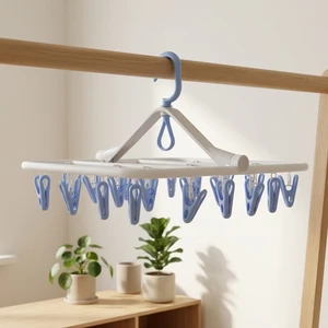 Multi Functional Foldable Thickened Plastic Hanger Drying Rack For Hotel Household Socks Underwear Lingerie Balcony Laundry Room