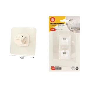 Plastic Single Tier Wall Mounted Mop Broom Holder Rack Organizer Hook Adhesive Hanger Storage Tool Bathroom Accessories