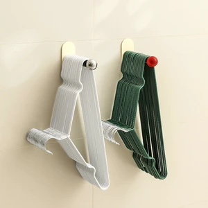 Nordic Creative Plastic Sustainable Single-Tier Clothes Hanger Storage Rack Organizer No-Drill Wall-Mounted for Living Room