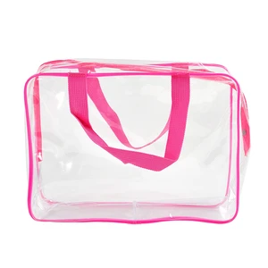 Large Capacity Clear PVC Toiletry Bag Waterproof Storage Bag Perfect for Family Trip and Skincare