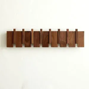 Wood Wall Mounted Coat Rack With 8 Hooks Heavy Duty Modern Design Easy Installation For Hanging Clothing
