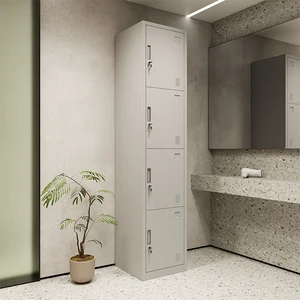 Electronic Storage Cabinet with Metal Lockers Featuring Electronic Lock Key Lock Waterproof Rust Resistant for Apartment/Gym Use