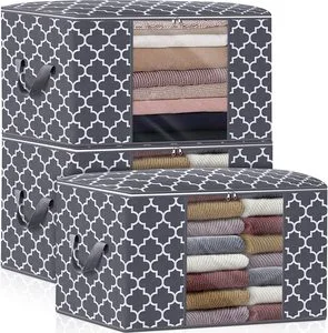 Storage Bags 100L Large Blanket Clothes Organization and Storage Containers for Bedding Foldable Organizerwith Reinforced Handle