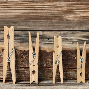 Custom Printed Bamboo Clothes Pegs Pins Paper Clip Clothespin Pegs Large Spring Wide Wood Wooden Clothespins