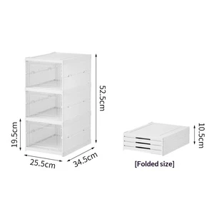 Shoe Box Shoes Storage Organizer Space-Saving Dustproof Shoe Cabinet Boots and Shoes Holder Foldable Shoe Rack No Logo