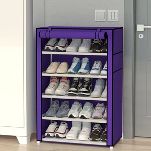 Household Detachable Shoes Storage Rack Multi Layer Shoes Organizer Box None Woven Shoes Storage Cabinet